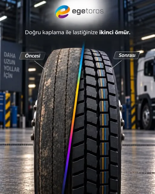 Kaplama öncesi ve sonrası lastik karşılaştırması